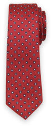 Willsoor Férfi keskeny piros nyakkendő kék virágmintával 13496