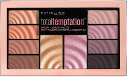 Maybelline Paleta fard si iluminator Maybelline Total Temptation, 10 culori