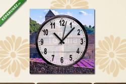 Vászonkép óra, Premium Kollekció: Levendulaföldek a Senanque kolostorban, Provence, Franciaország(25x25 cm C01)