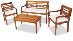 vidaXL Set mobilier cu perne, 4 piese, lemn tec 43055