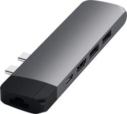 Satechi Alumínium Type-C PRO Hub 1x HDMI 4K, PassThrough, USB3.0, SD, LAN, asztroszürke (ST-TCPHEM) (ST-TCPHEM)