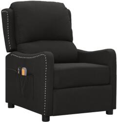 vidaXL Fotoliu electric de masaj rabatabil, negru, textil (3098759)