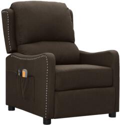 vidaXL Fotoliu de masaj electric rabatabil, maro închis, textil (3098762)