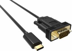 VCOM CU421C USB-C - VGA kábel 1.8m - Fekete (CU421C)