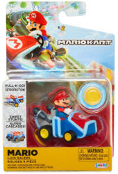 JAKKS Pacific Masinuta cu figurina inclusa, Nintendo Mario, Mario (ASM69278-4L3)