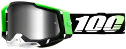 100% Motocross szemüveg 100% RACECRAFT 2 Kalkuta zöld-fehér-fekete (ezüst plexi)