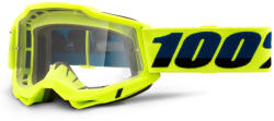 100% Motocross szemüveg 100% ACCURI 2 fluos sárga (tiszta plexi)