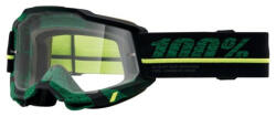 100% Motocross szemüveg 100% ACCURI 2 Overlord zöld-sárga-fekete (átlátszó plexiüveg)