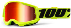 100% Gyerek Motocross szemüveg 100% STRATA 2 fluo sárga (piros tükör plexiüveg)