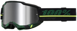 100% Motocross szemüveg 100% ACCURI 2 Overlord sárga-zöld-fekete (ezüst plexi)
