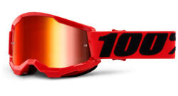 100% Gyerek Motocross szemüveg 100% STRATA 2 piros (Red Mirror plexiüveg)