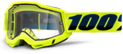 100% Motocross szemüveg 100% ACCURI 2 fluo sárga (dupla tiszta plexi)