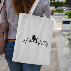  Uszkár/Poodle heartbeat vászontáska (pudli_heartbeat_vaszontaska)