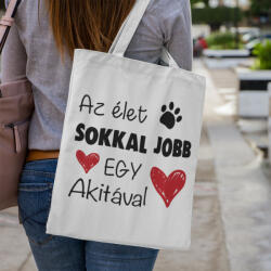  Az élet sokkal jobb egy akitával vászontáska (az_elet_sokkal_jobb_egy_akitaval_vaszontaska)