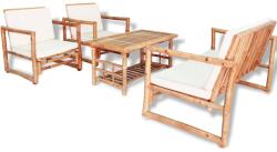 vidaXL Set mobilier cu perne, 4 piese, bambus 43159