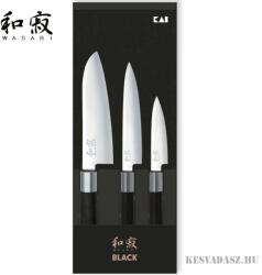 Kai Wasabi Black 3 részes szakácskés szett santoku késsel (67S-310)