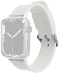 Apple Curea pentru Apple Watch, silicon, albă, cataramă argintie (carcase 38/40/41 mm)