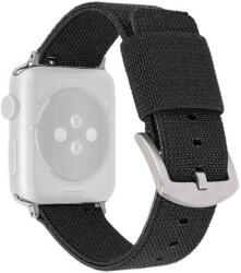 Apple Curea pentru Apple Watch, nailon, negru, cataramă argintie (carcase 42/44/45mm)