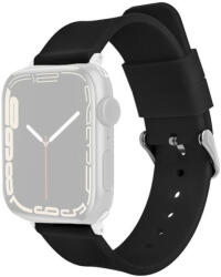 Apple Curea pentru Apple Watch, silicon, negru, cataramă argintie (carcase 38/40/41 mm)