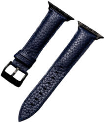 Ricardo Curea pentru Apple Watch, piele, albastră, cataramă neagră (carcase 42/44/45mm)