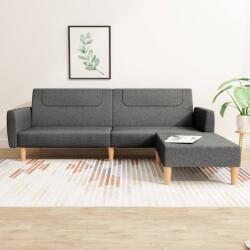 vidaXL Canapea extensibilă cu taburet, 2 locuri, gri închis, textil (3080588) Canapea