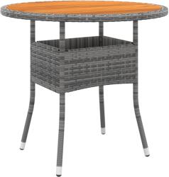 vidaXL Masă de grădină, gri, Ø80x75cm, lemn de acacia/poliratan (310609)