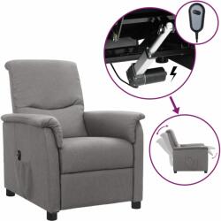 vidaXL Fotoliu rabatabil electric, gri deschis, textil (3098544)