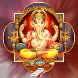 Bindu Mandala hűtőmágnes - Ganesha