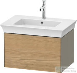 Duravit WHITE TULIP mosdó alá építhető függesztett 1 fiókos alsószekrény, 684 x 458 mm, Stone Grey High Gloss/Natural Oak solid WT42410H5H2 (WT42410H5H2)