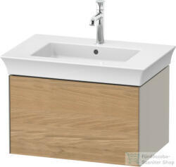 Duravit WHITE TULIP mosdó alá építhető függesztett 1 fiókos alsószekrény, 684 x 458 mm, Taupe Satin Matt Lacquer/Natural Oak solid WT42410H560 (WT42410H560)