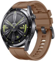 Huawei Watch GT 3 (42 mm) okosóra szíj - Strap One barna szilikon szíj (szíj szélesség: 20 mm)