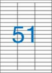 MOS Öntapadós etikett címke 70X16, 9 mm A4 íven univerzális 51 db/ív, 5100 db/csomag