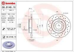 BREMBO Disc frana AUDI TT (8N3) (1998 - 2006) BREMBO 08.9148. 1X