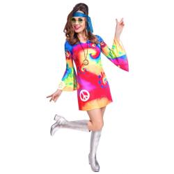 Amscan Costum de damă - Hippie Mărimea - Adult: L