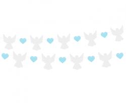 Godan Ghirlandă - Înger și inimioare albastre 150 cm
