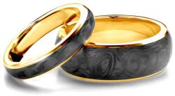 SAVICKI Esküvői karikagyűrűk: karbon és arany, félkör, 4 mm és 8 mm
