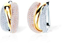 SAVICKI gyűrűs fülbevaló: háromszínű arany és gyémántok