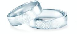 SAVICKI Esküvői karikagyűrűk ujjlenyomattal: fehérarany, félkarikás, 5 mm