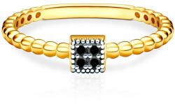 SAVICKI eljegyzési gyűrű: kétszínű arany fekete gyémántokkal - savicki - 200 165 Ft