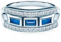 SAVICKI eljegyzési gyűrű: fehérarany kék zafírral és gyémántokkal - savicki - 919 275 Ft
