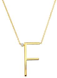 SAVICKI nyaklánc medállal - F betű: aranyozott ezüst fehér zafírral