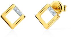 SAVICKI fülbevaló - négyzetek: arany és gyémántok