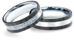SAVICKI Esküvői karikagyűrűk: karbon és titán, lapos, 6 mm - savicki - 338 835 Ft
