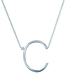 SAVICKI nyaklánc medállal - C betű: ezüst fehér zafírral