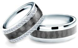 SAVICKI Esküvői karikagyűrűk: karbon és titán, félkör, 8 mm