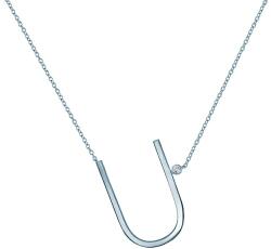 SAVICKI nyaklánc medállal - U betű: ezüst fehér zafírral