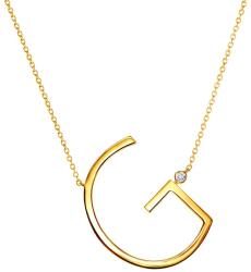 SAVICKI nyaklánc medállal - G betű: aranyozott ezüst fehér zafírral