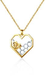 SAVICKI nyaklánc méhecske és szív medálokkal: aranyozott ezüst