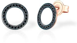 SAVICKI karikás fülbevaló: rózsaarany fekete gyémántokkal - savicki - 143 250 Ft