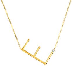 SAVICKI nyaklánc medállal - E betű: aranyozott ezüst fehér zafírral